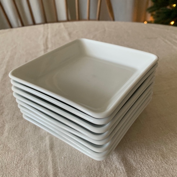 Corby Hall Costa Verde White Porcelain Square Tapas Plates – Set of 8 - Picture 1 of 4